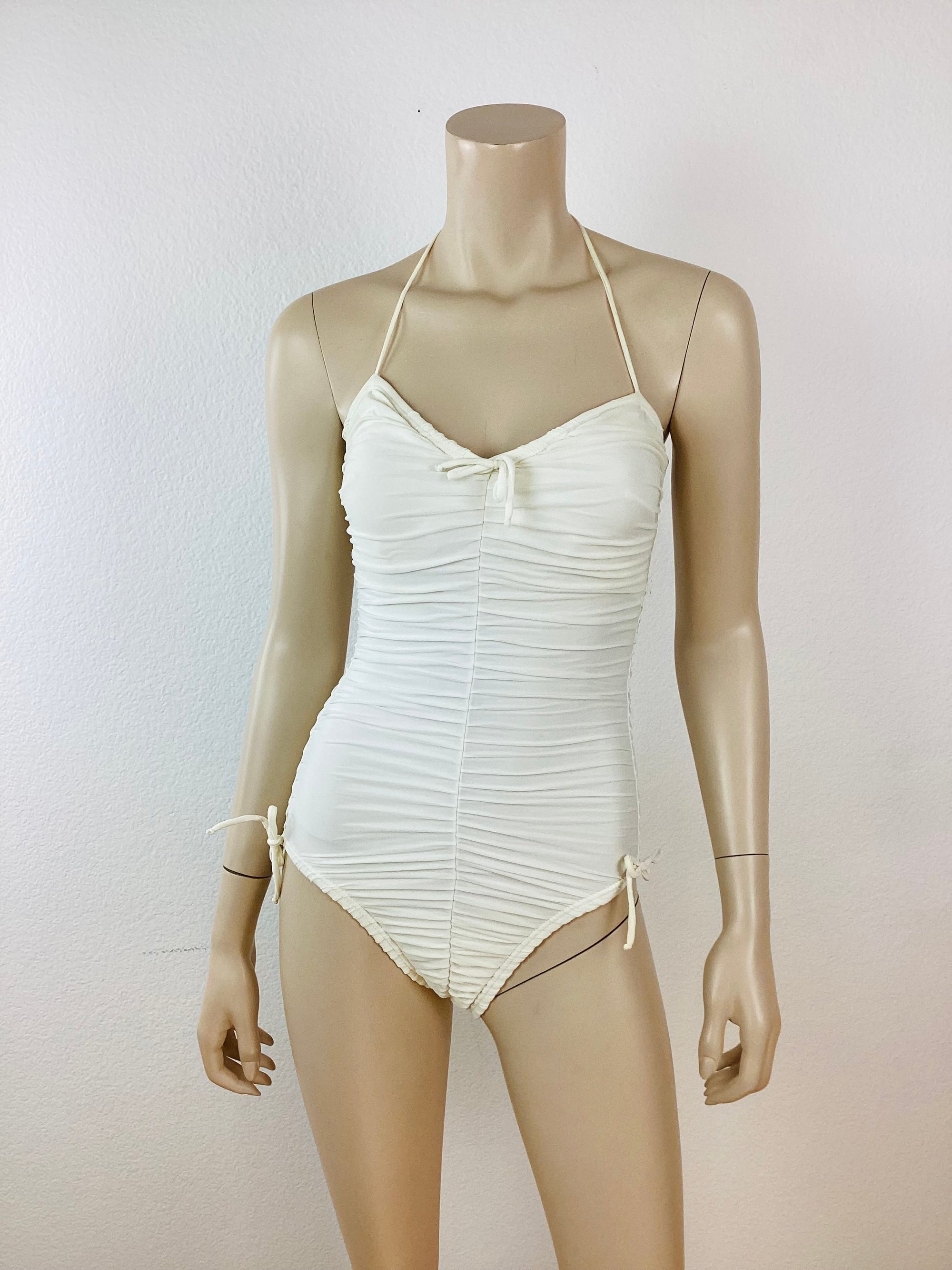 Vintage 1980s Yves Saint Laurent Ruched Swimsuit | fabulous Vintage 1980s Yves Saint Laurent Ruched Swimsuit | fabulous